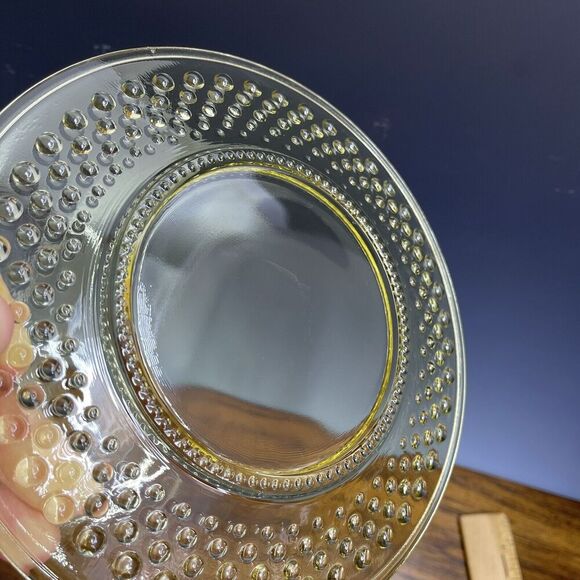 (1) Vintage Yellow Glass Salad Plate Luncheon Bubble‎ Hobnail 7.5" - Picture 6 of 7